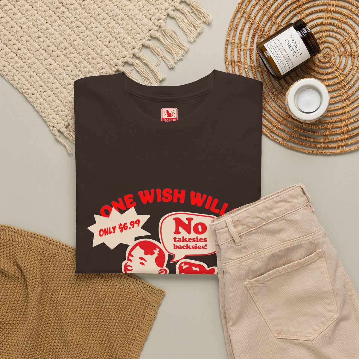 One Wish Willow - No Takesies Backsies - Unisex Heavy Cotton Tee - Dark Chocolate