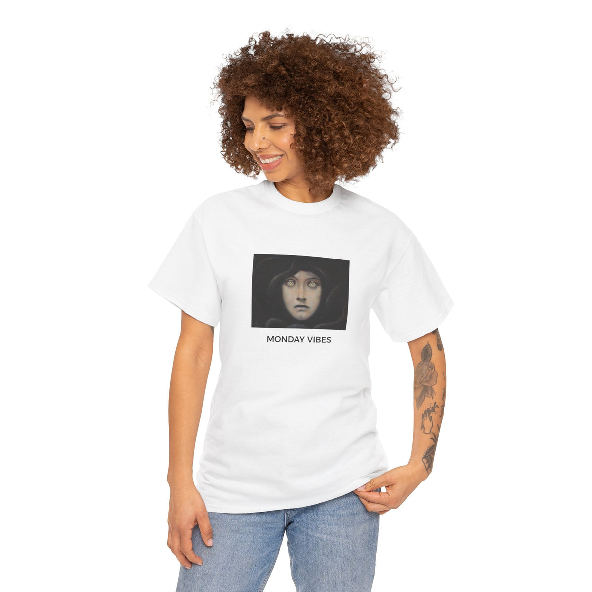 Monday Vibes Heavy Cotton Tee - White