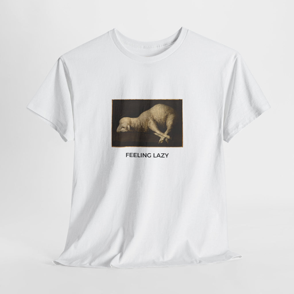 Feeling Lazy Heavy Cotton Tee - White