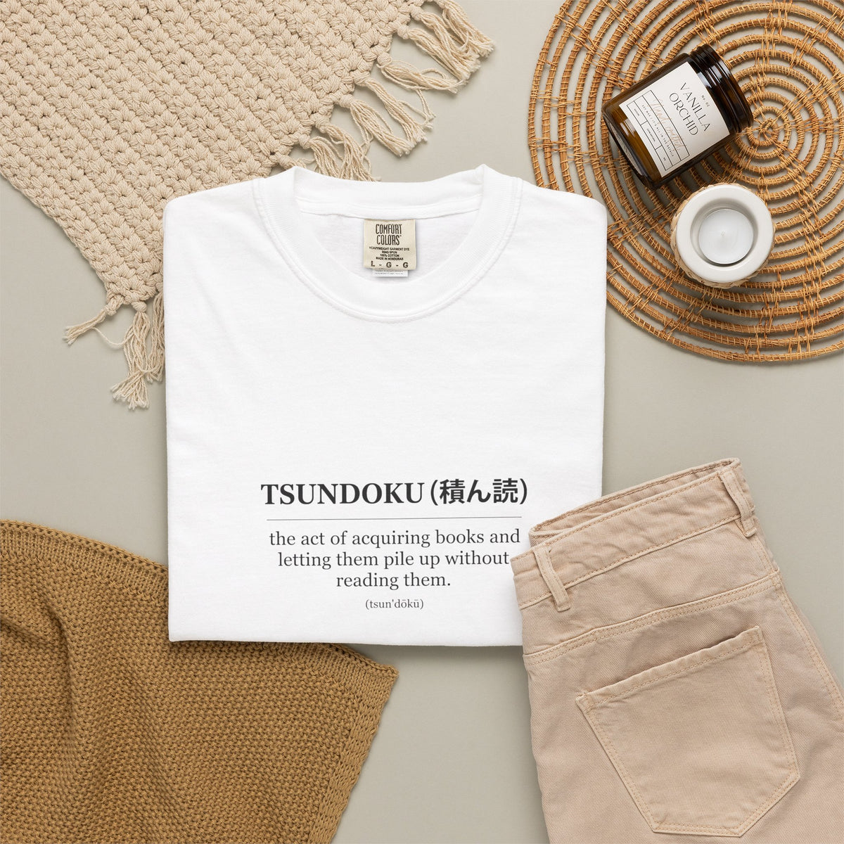 Tsundoku Definition T-Shirt — Minimalist Booklover Tee