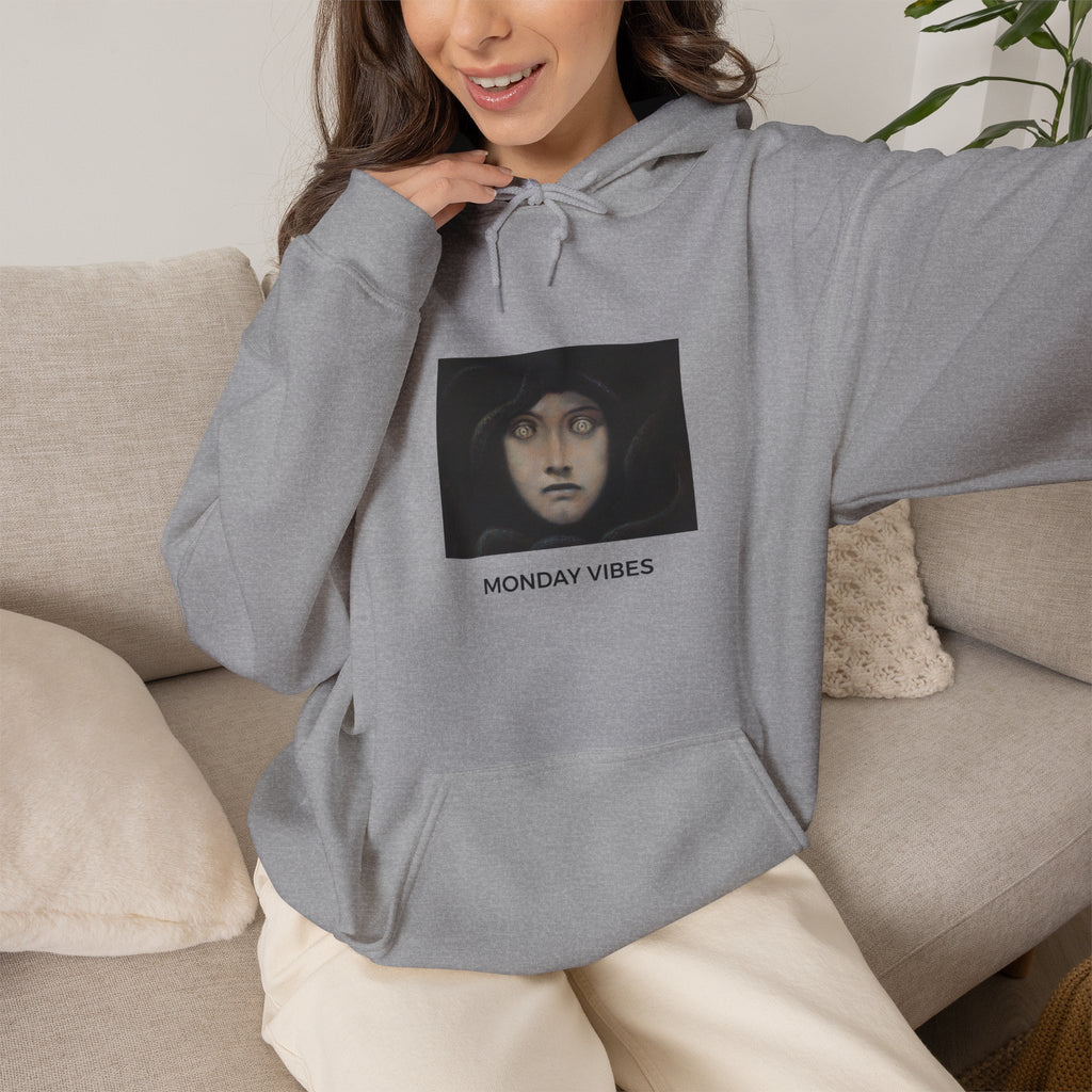 Monday Vibes Medium-Heavy Hoodie - Gray