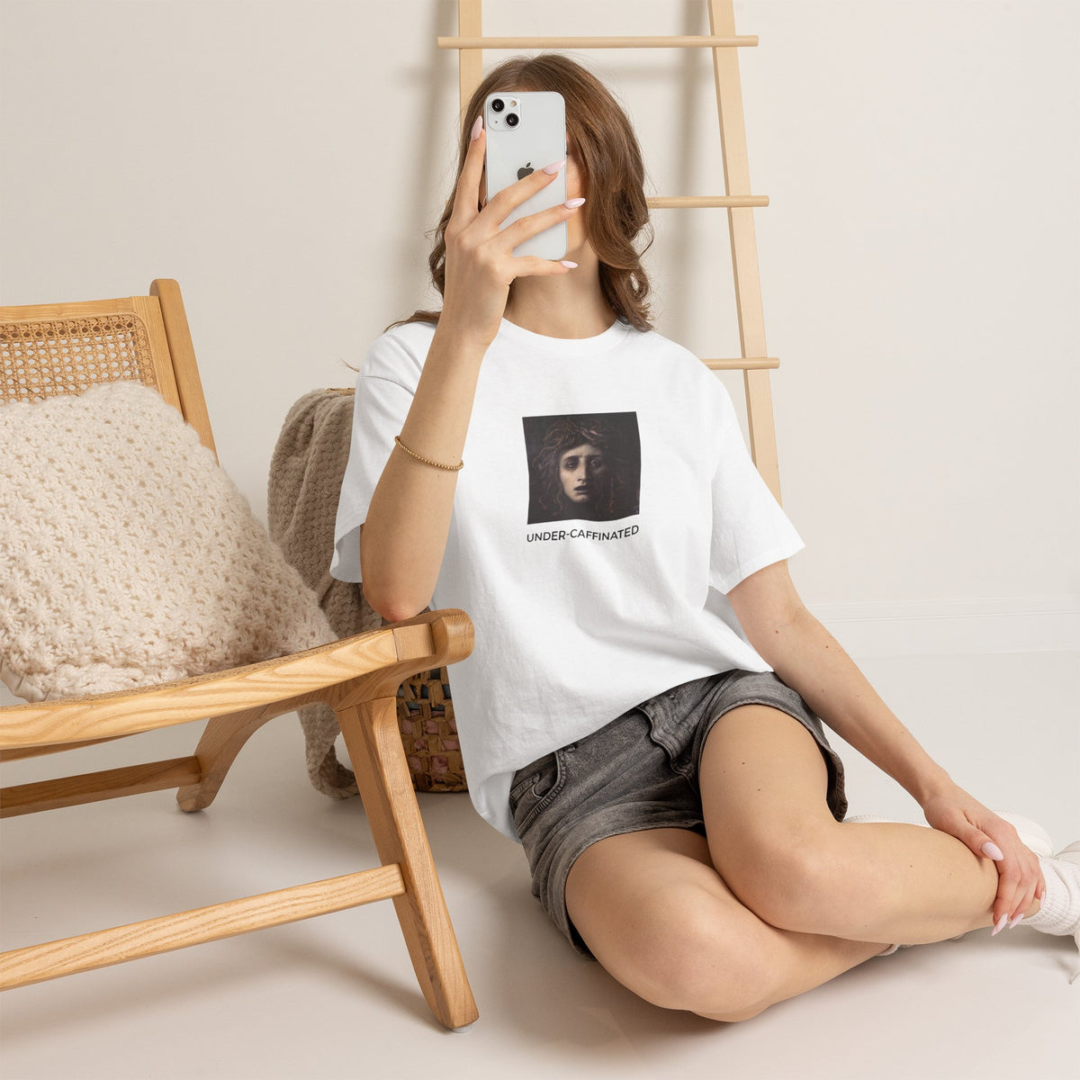 Under Caffinated Heavy Cotton Tee - White