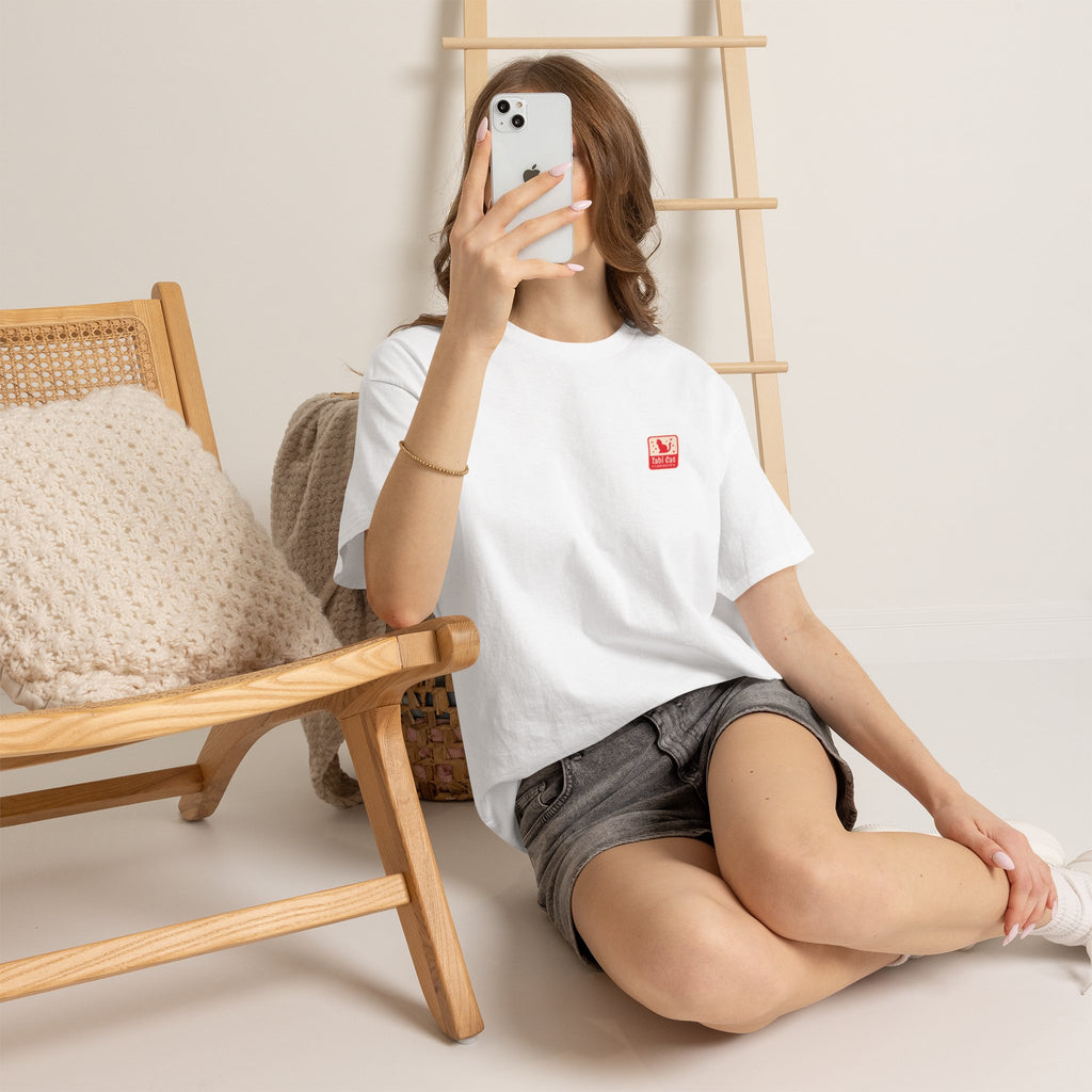 One Wish Willow Graphic Tee — Retro Red Print Chest & Back