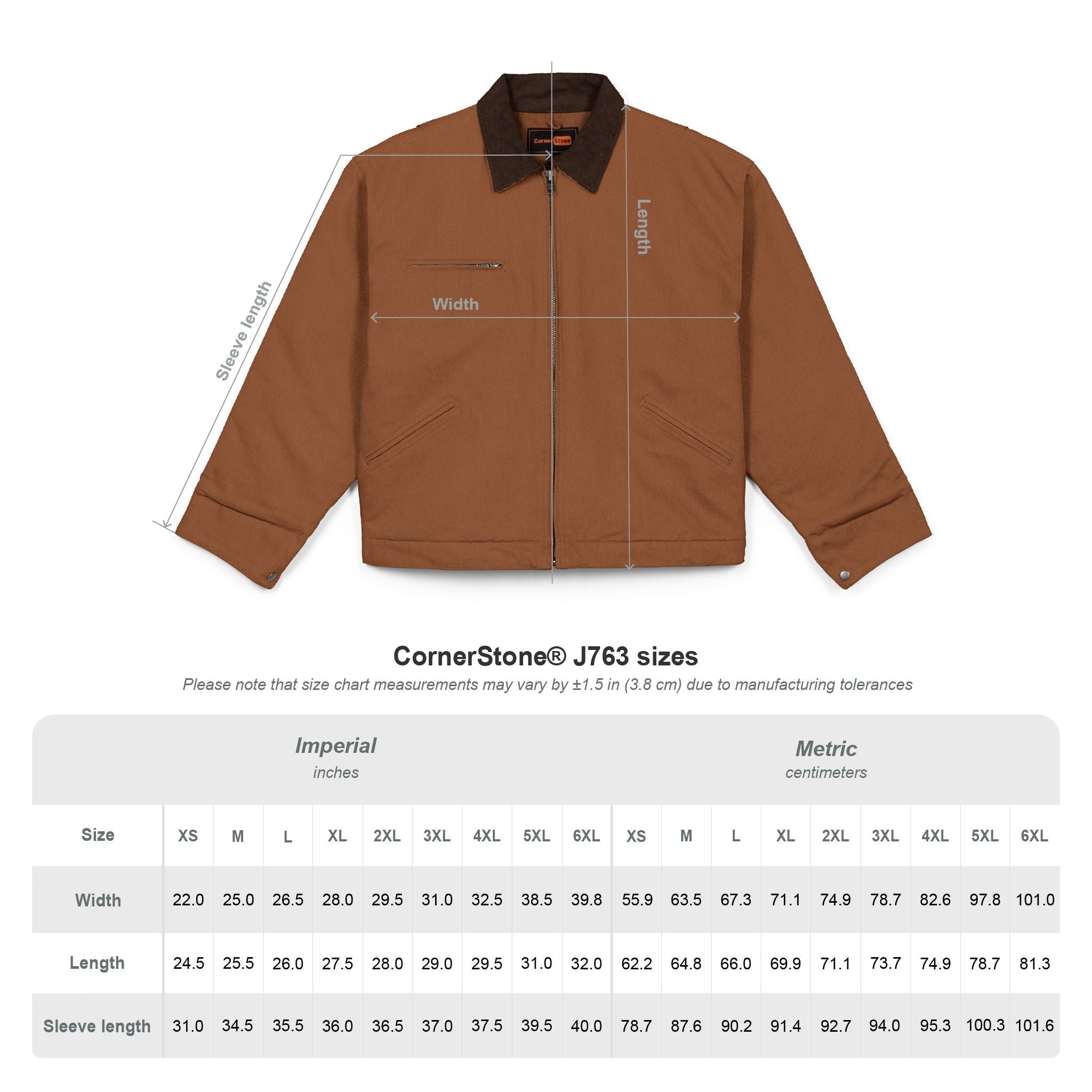 CornerStone® Unisex Duck Cloth Work Jacket - Sun with Teeth