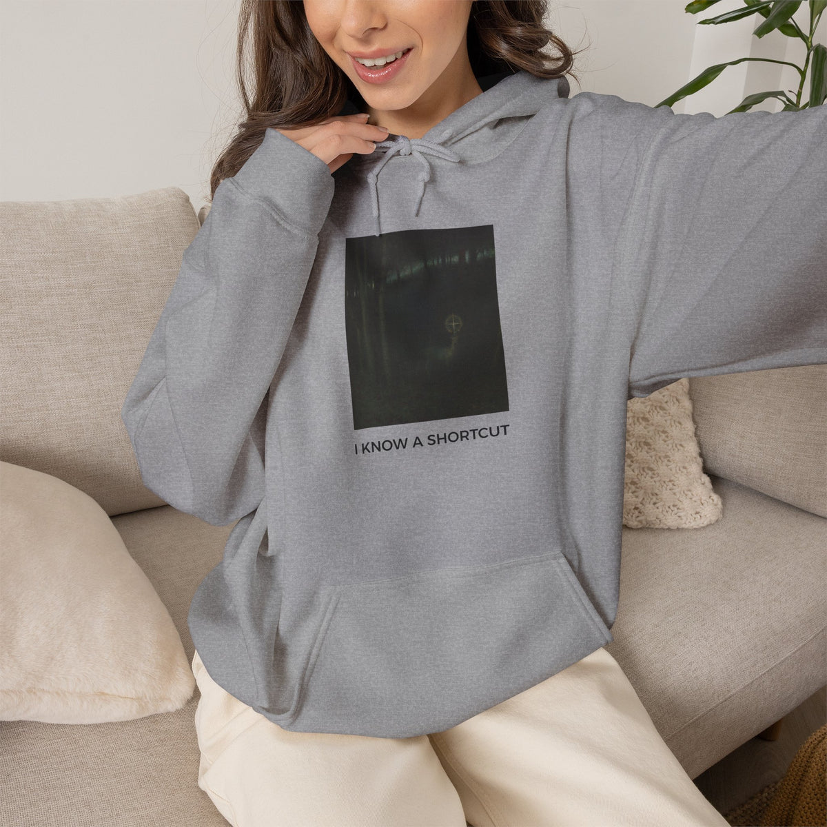 I Know a Shortcut Medium-Heavy Hoodie - Gray