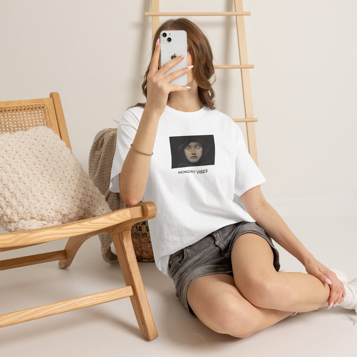 Monday Vibes Heavy Cotton Tee - White