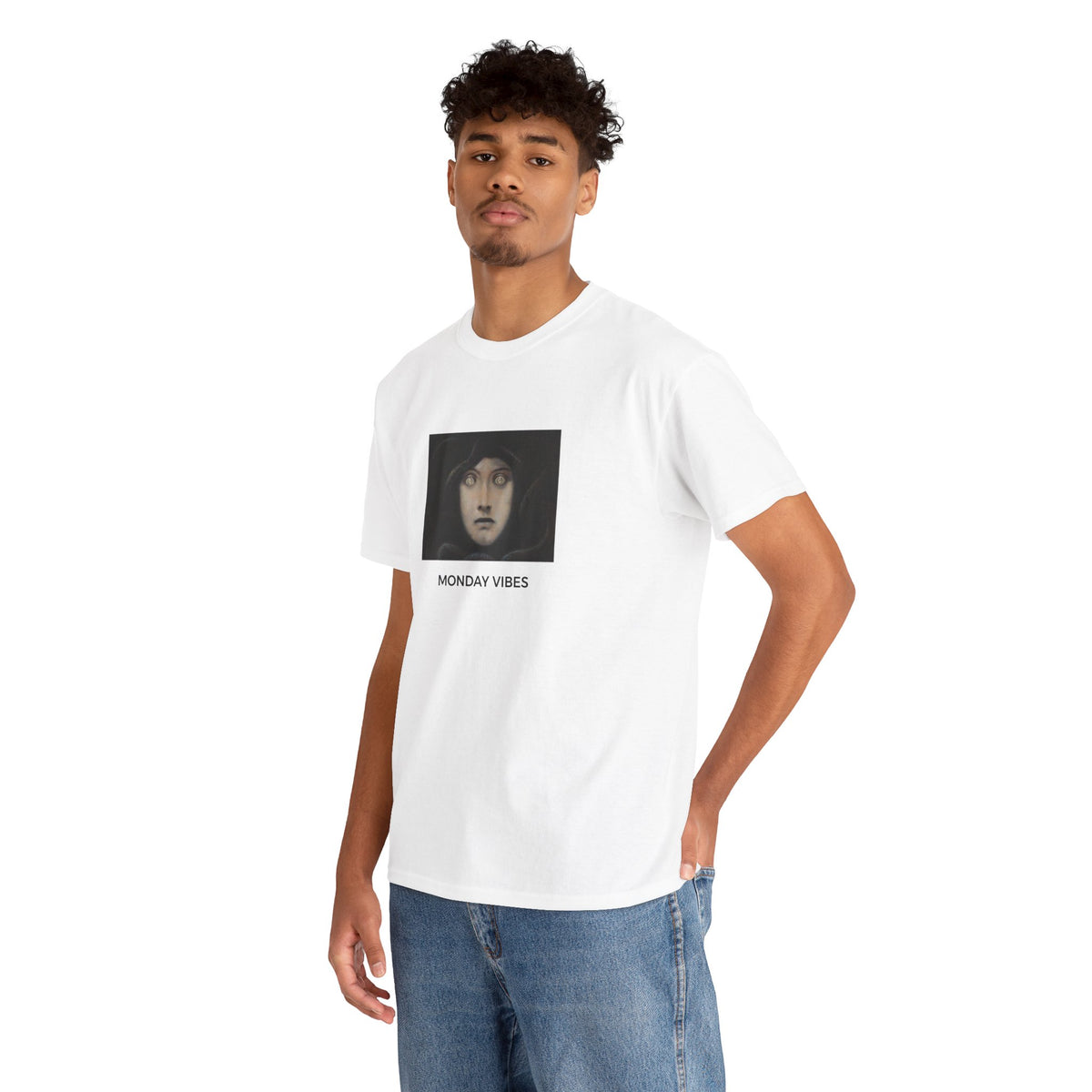 Monday Vibes Heavy Cotton Tee - White