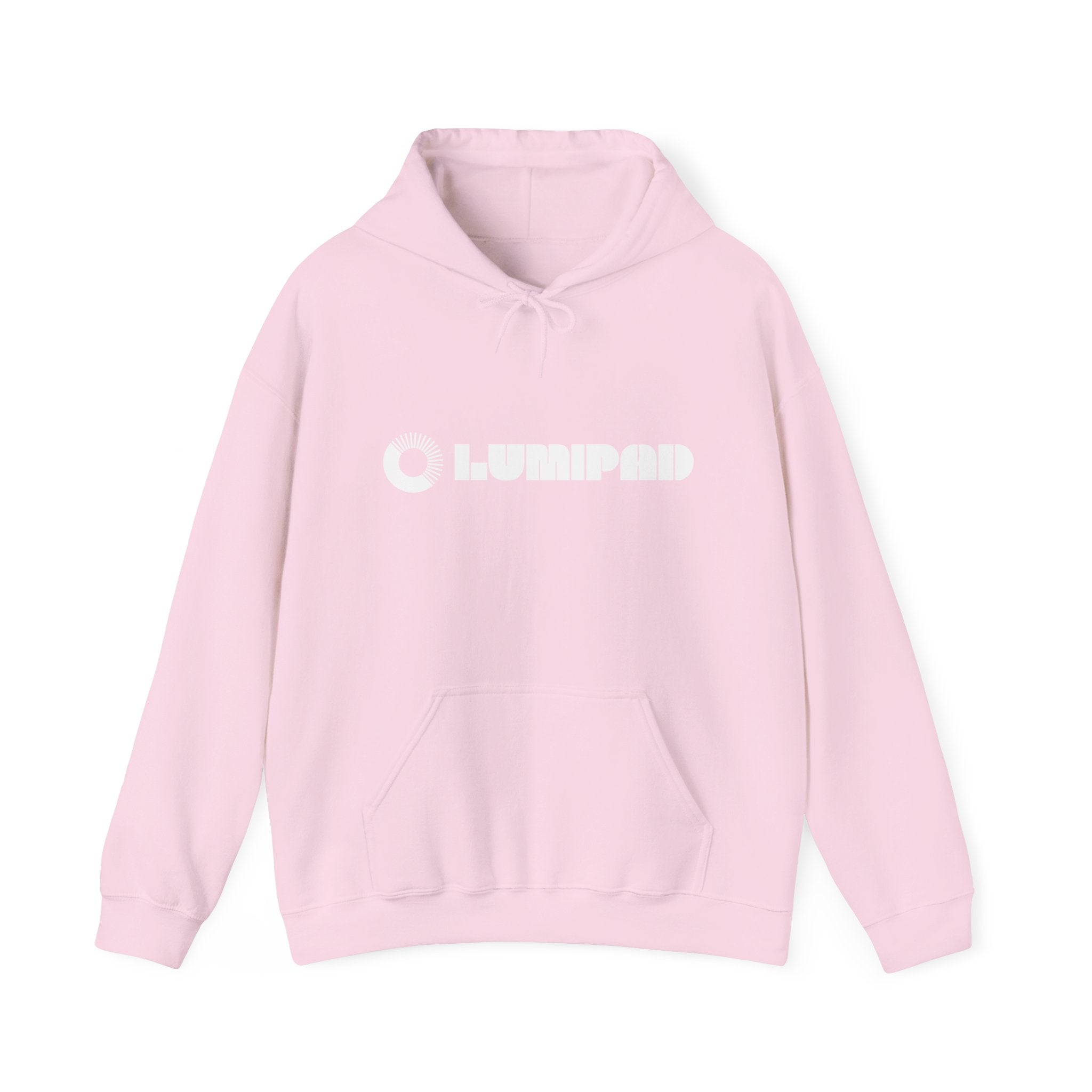 Pink Lumipad Logo Hoodie – Soft Pastel Graphic Pullover