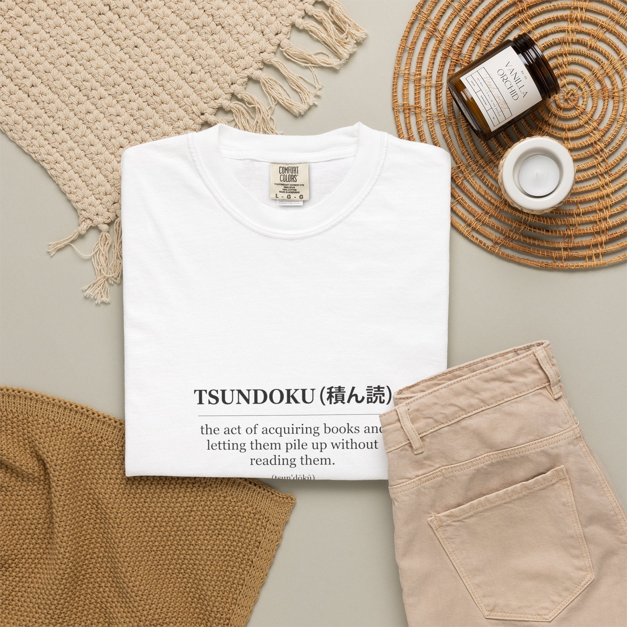 Tsundoku Definition T-Shirt — Minimalist Booklover Tee