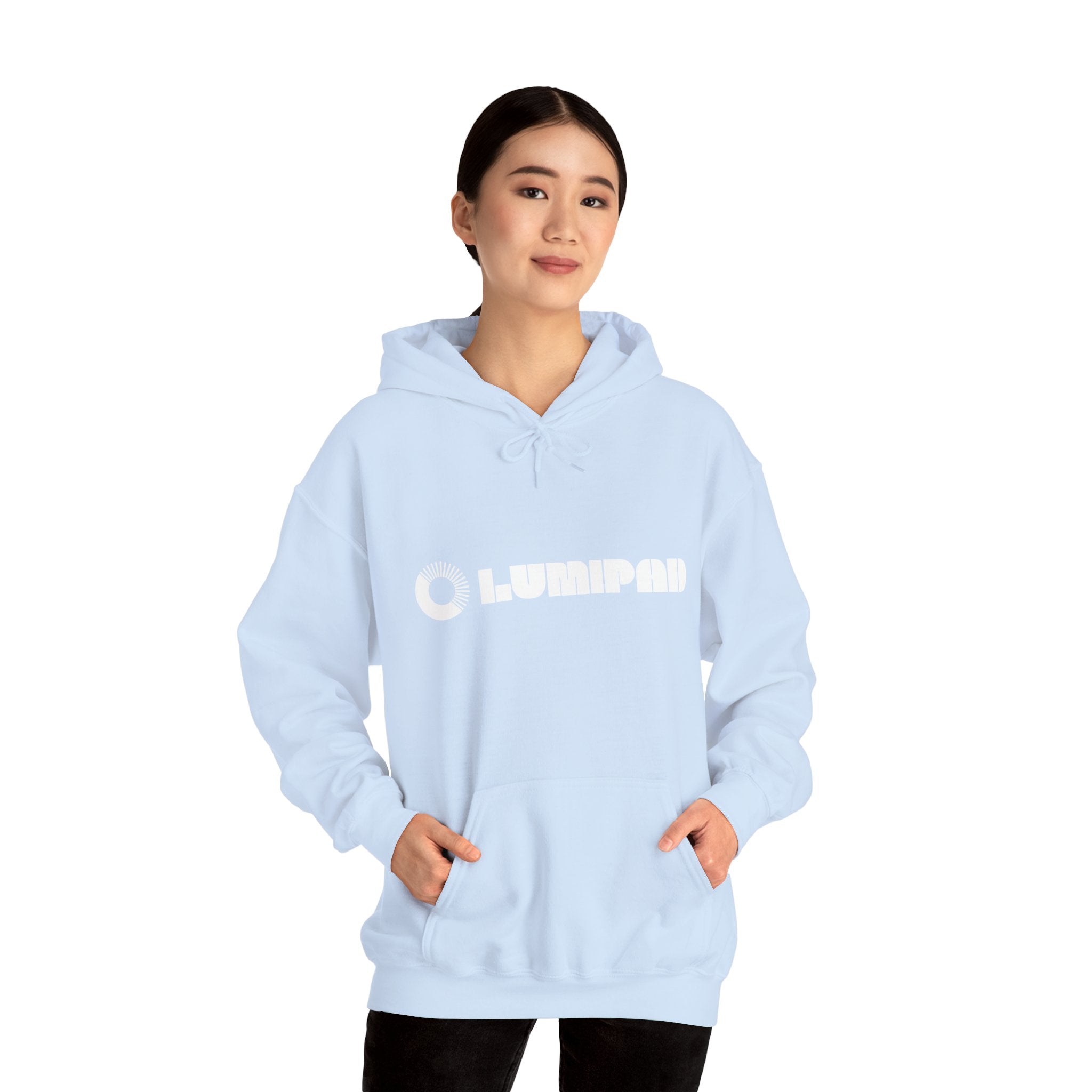 Lumipad Logo Hoodie — Minimal Soft Blue Pullover