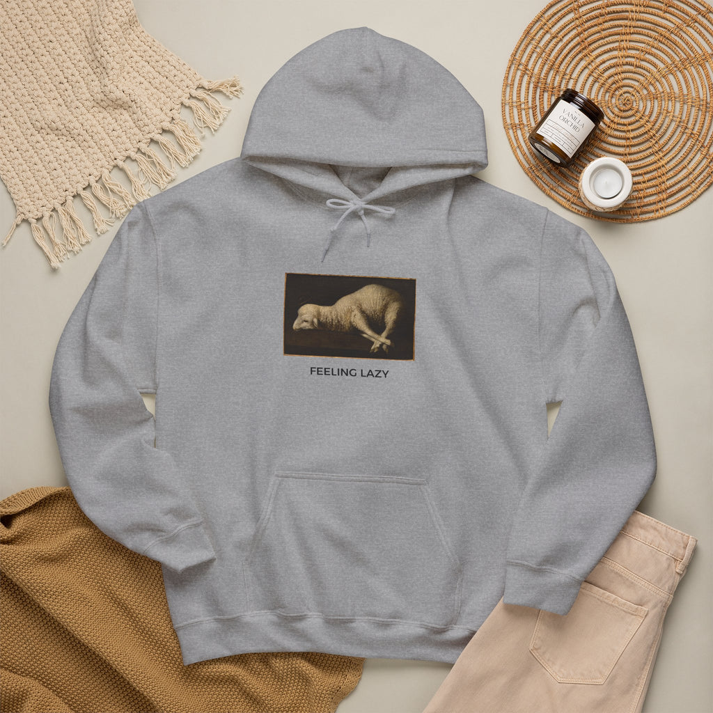 Feeling Lazy Medium-Heavy Hoodie - Gray