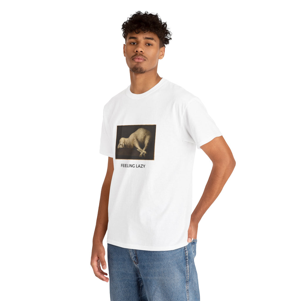 Feeling Lazy Heavy Cotton Tee - White