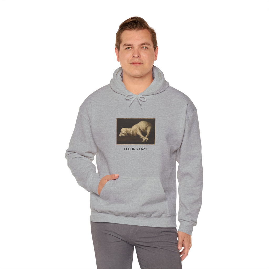 Feeling Lazy Medium-Heavy Hoodie - Gray