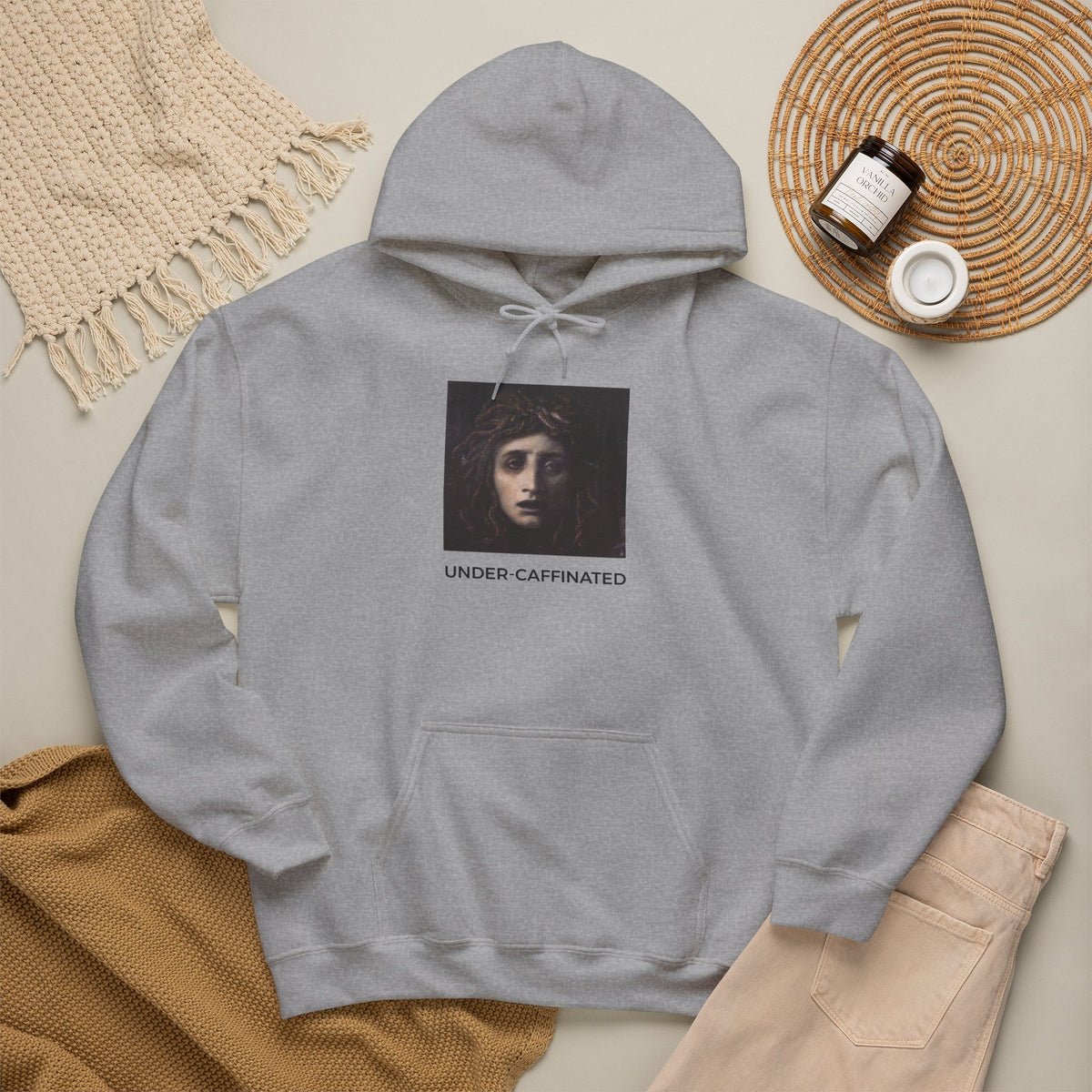 Under Caffinated Medium-Heavy Hoodie - Gray