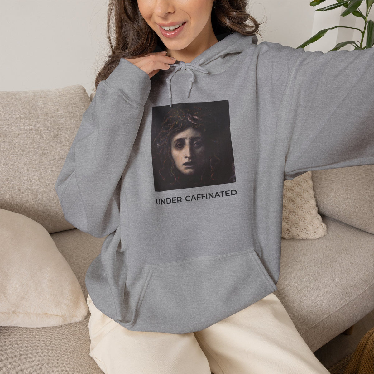 Under Caffinated Medium-Heavy Hoodie - Gray