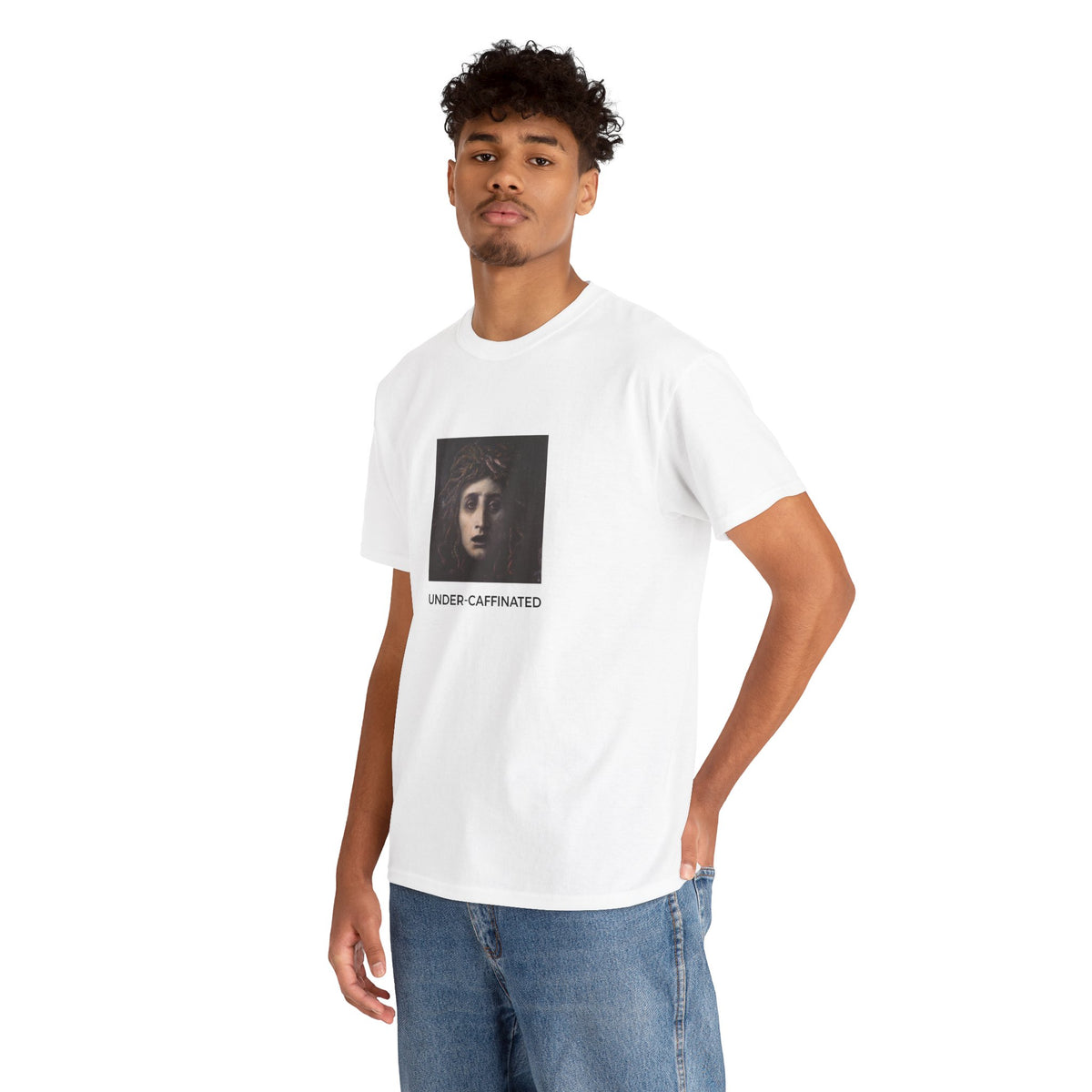 Under Caffinated Heavy Cotton Tee - White