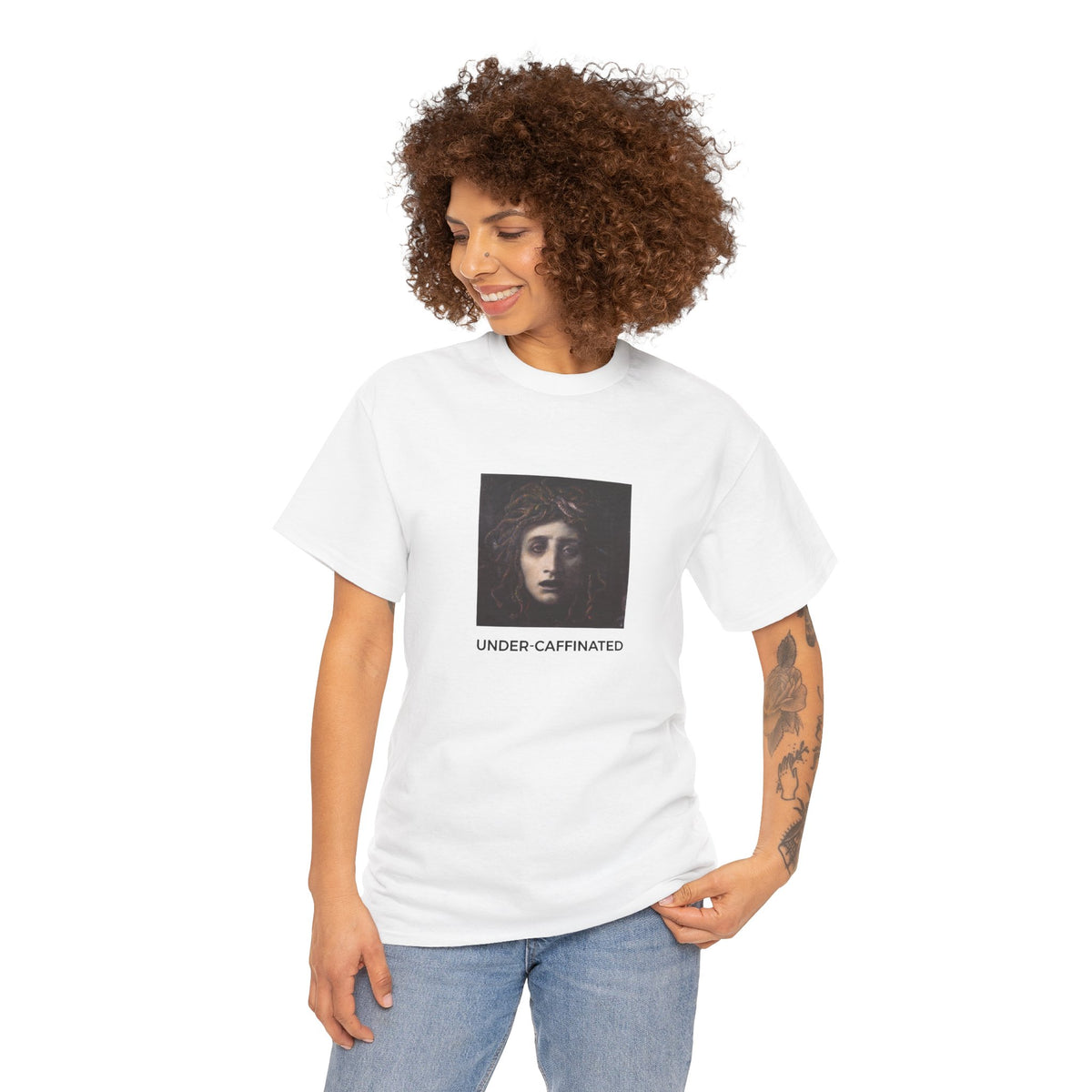 Under Caffinated Heavy Cotton Tee - White