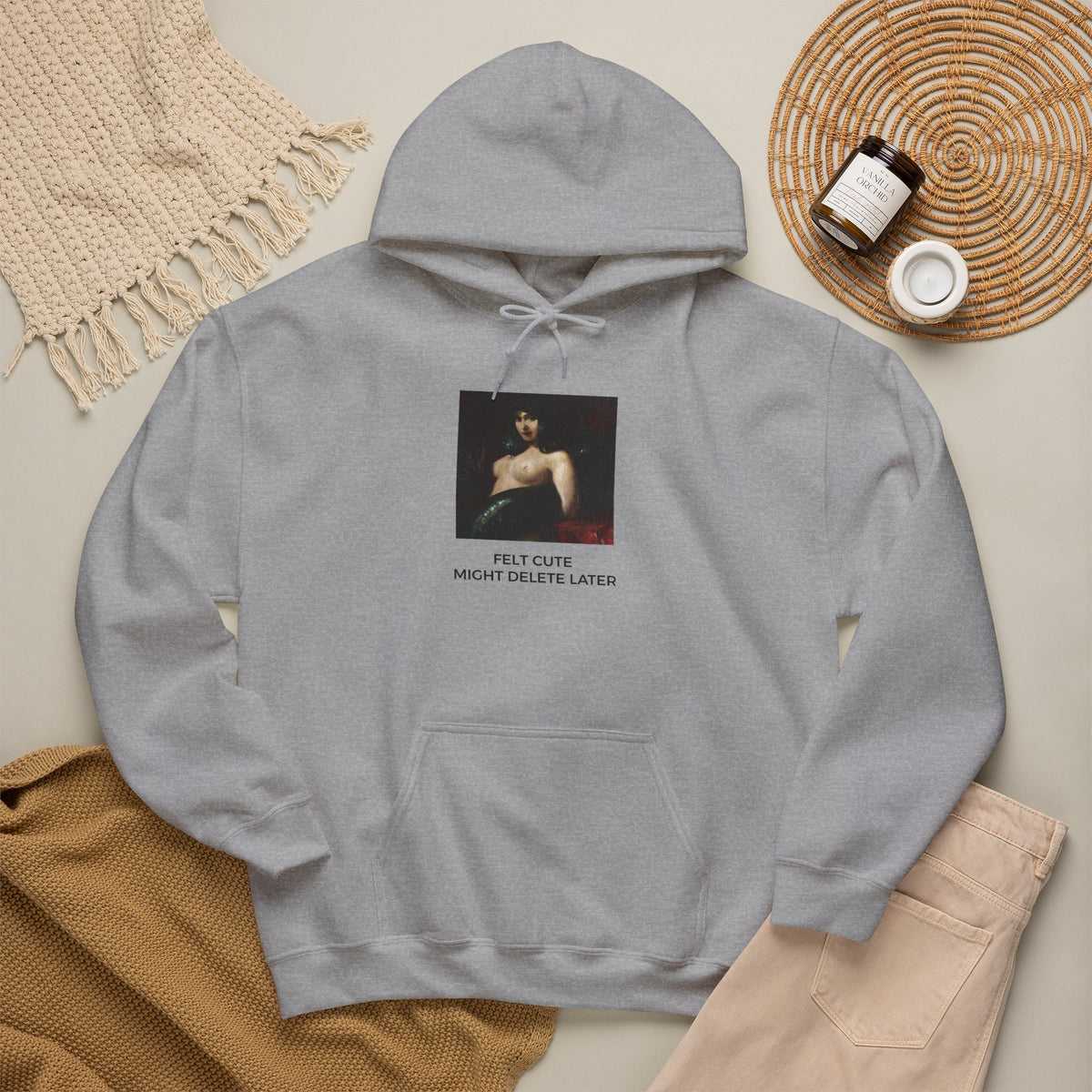 Felt Cute Medium-Heavy Hoodie - Gray